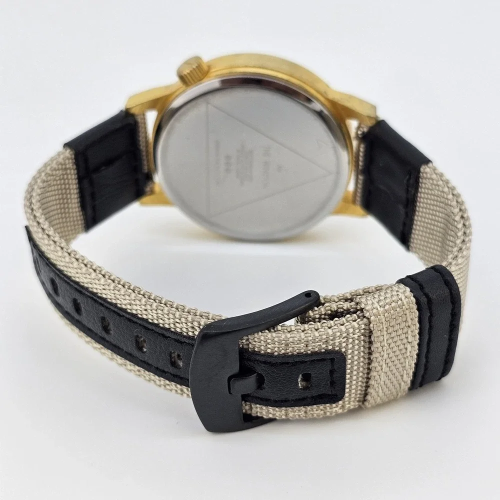Komono Winston Men's Watch 42MM Brown Dial NEW Tan Nylon Bands NEW Battery‎